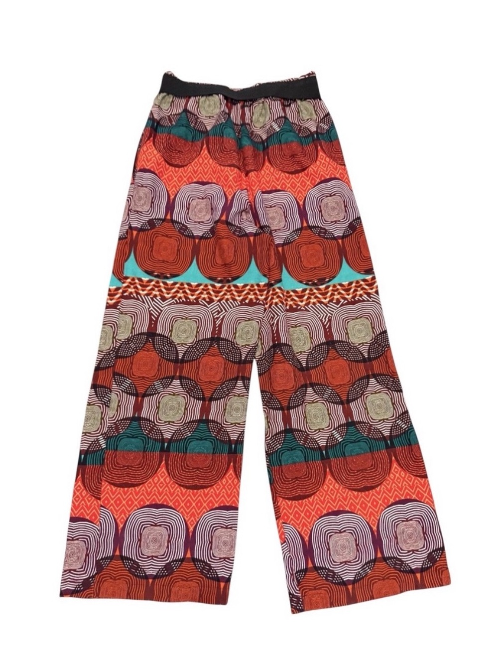 Maeve Printed Pull On Wide Leg Stretchy High Rise Boho Geometric Print Pants S - Picture 3 of 11